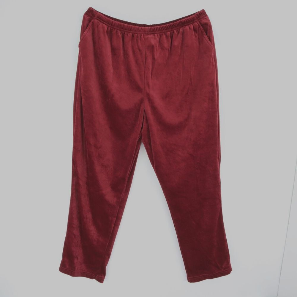 Blair Stretch Waist Pants Womens Size 2XL Burgundy Velvet Polyester Pockets